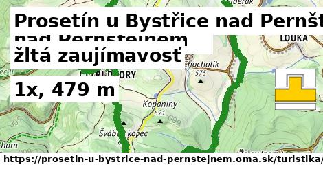 Prosetín u Bystřice nad Pernštejnem Turistické trasy žltá zaujímavosť
