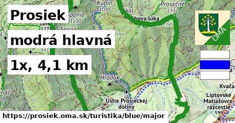 Prosiek Turistické trasy modrá hlavná