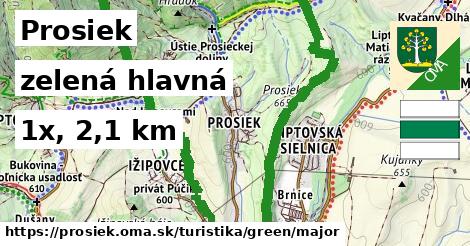 Prosiek Turistické trasy zelená hlavná