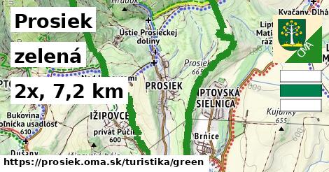 Prosiek Turistické trasy zelená 