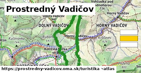 Prostredný Vadičov Turistické trasy  