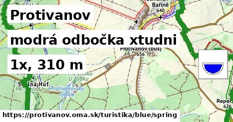 Protivanov Turistické trasy modrá odbočka xtudni