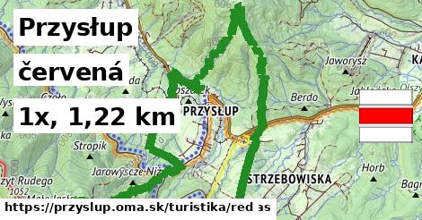 Przysłup Turistické trasy červená 