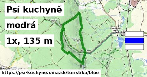 Psí kuchyně Turistické trasy modrá 