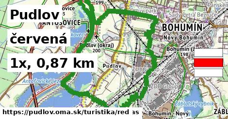 Pudlov Turistické trasy červená 