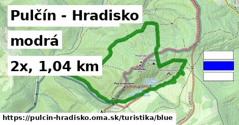 Pulčín - Hradisko Turistické trasy modrá 