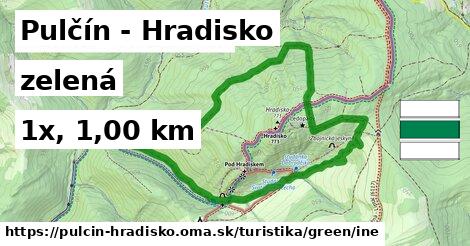 Pulčín - Hradisko Turistické trasy zelená iná