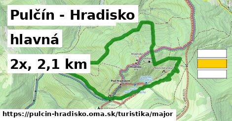 Pulčín - Hradisko Turistické trasy hlavná 