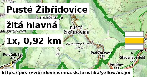 Pusté Žibřidovice Turistické trasy žltá hlavná