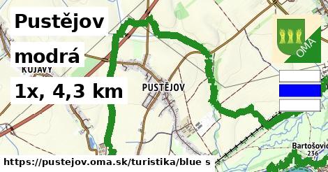 Pustějov Turistické trasy modrá 