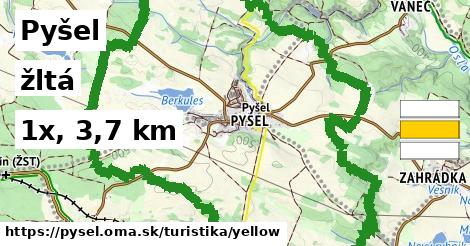 Pyšel Turistické trasy žltá 