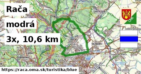 Rača Turistické trasy modrá 