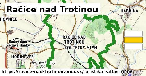 Račice nad Trotinou Turistické trasy  