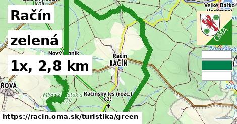 Račín Turistické trasy zelená 