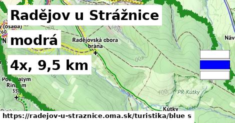 Radějov u Strážnice Turistické trasy modrá 