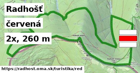 Radhošť Turistické trasy červená 