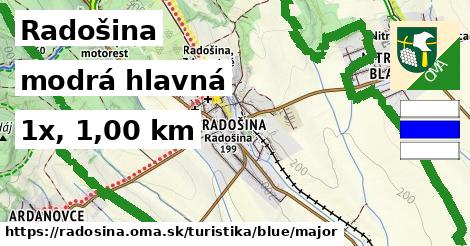 Radošina Turistické trasy modrá hlavná