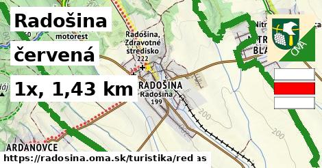 Radošina Turistické trasy červená 