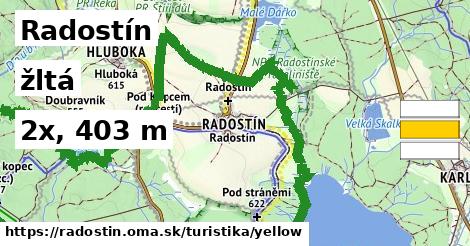 Radostín Turistické trasy žltá 