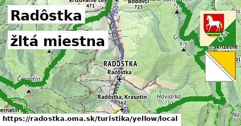 Radôstka Turistické trasy žltá miestna