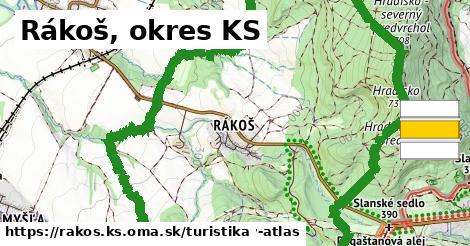 Rákoš, okres KS Turistické trasy  