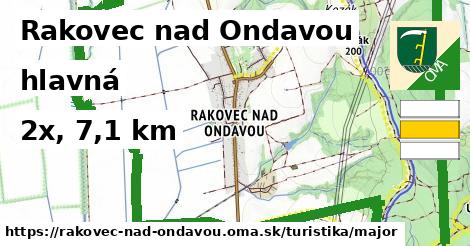 Rakovec nad Ondavou Turistické trasy hlavná 