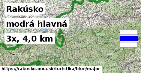 Rakúsko Turistické trasy modrá hlavná