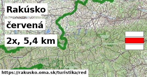 Rakúsko Turistické trasy červená 
