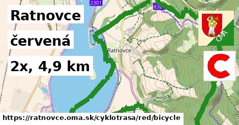 Ratnovce Cyklotrasy červená bicycle