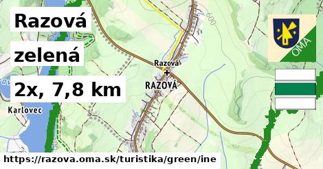 Razová Turistické trasy zelená iná