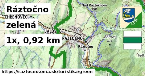 Ráztočno Turistické trasy zelená 