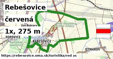 Rebešovice Turistické trasy červená 