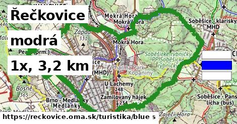 Řečkovice Turistické trasy modrá 