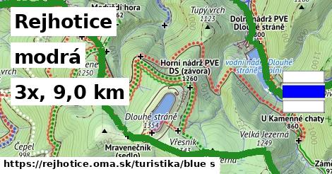 Rejhotice Turistické trasy modrá 