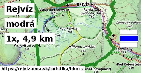 Rejvíz Turistické trasy modrá 