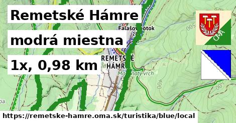 Remetské Hámre Turistické trasy modrá miestna