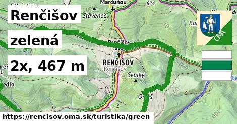 Renčišov Turistické trasy zelená 