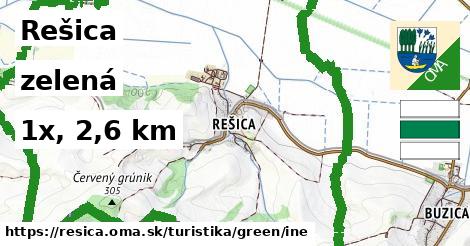 Rešica Turistické trasy zelená iná