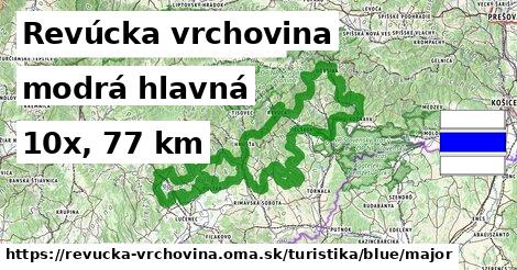 Revúcka vrchovina Turistické trasy modrá hlavná