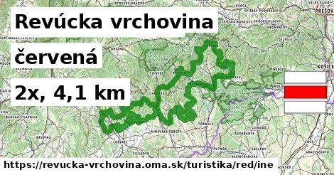 Revúcka vrchovina Turistické trasy červená iná