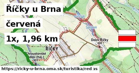 Říčky u Brna Turistické trasy červená 