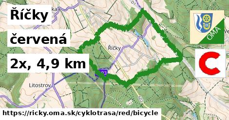 Říčky Cyklotrasy červená bicycle