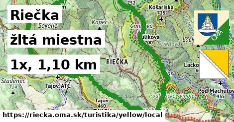 Riečka Turistické trasy žltá miestna