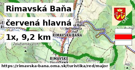 Rimavská Baňa Turistické trasy červená hlavná