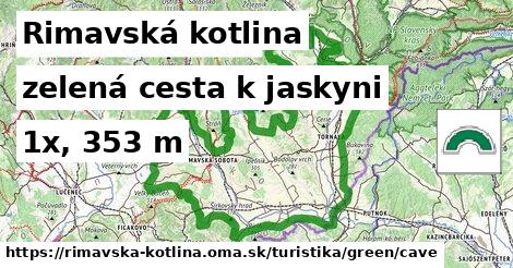 Rimavská kotlina Turistické trasy zelená cesta k jaskyni