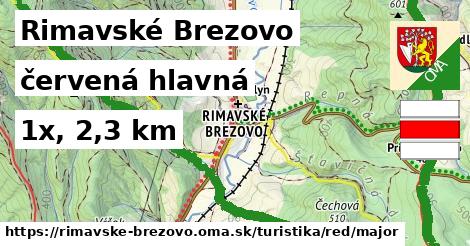 Rimavské Brezovo Turistické trasy červená hlavná