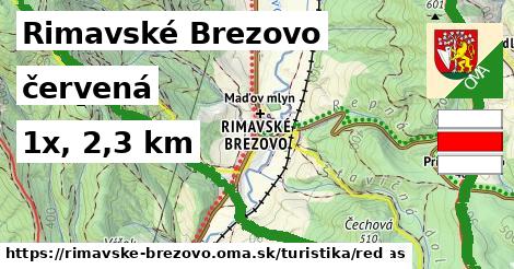 Rimavské Brezovo Turistické trasy červená 