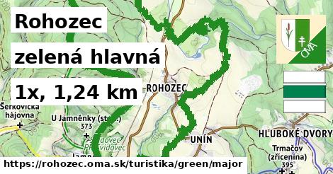 Rohozec Turistické trasy zelená hlavná