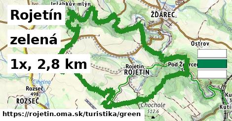 Rojetín Turistické trasy zelená 