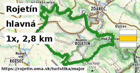 Rojetín Turistické trasy hlavná 